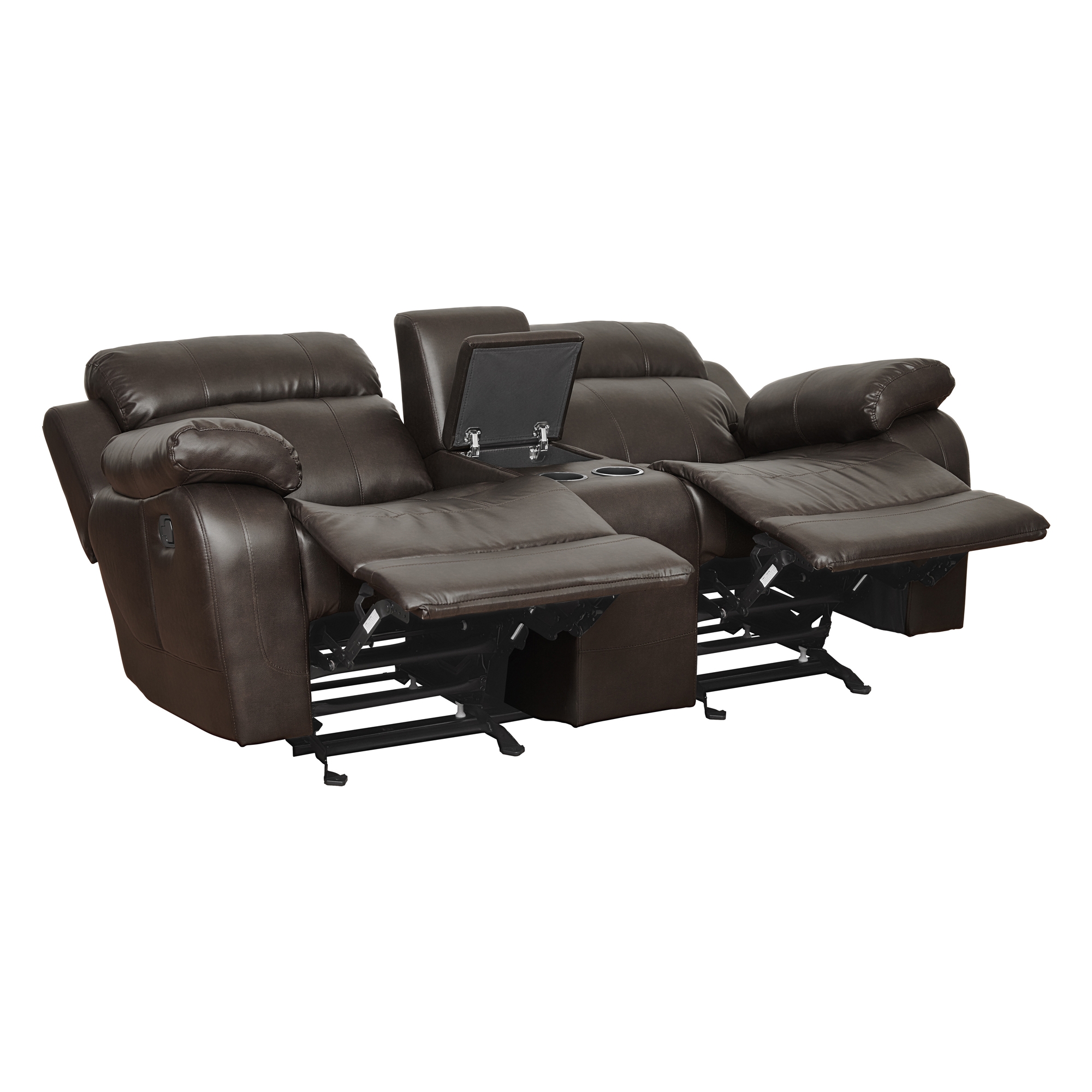 Marille Leatherette Double Glider Reclining Loveseat