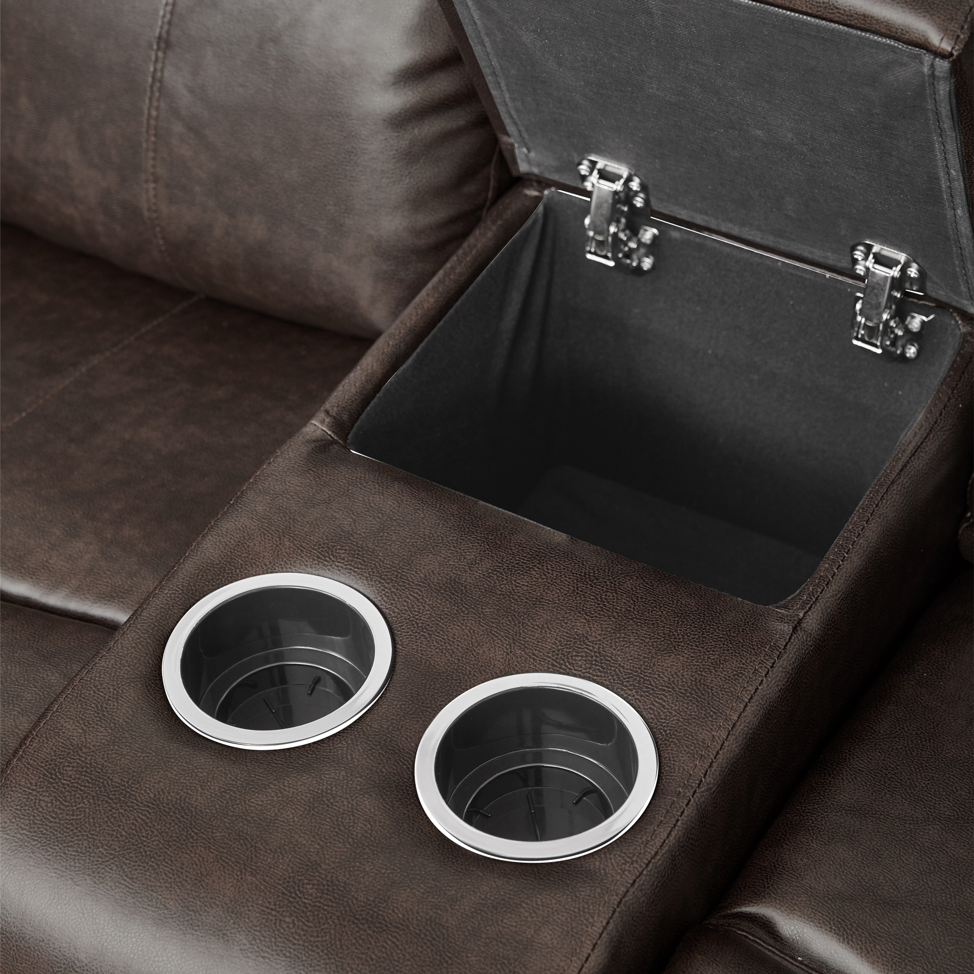Marille Leatherette Double Glider Reclining Loveseat