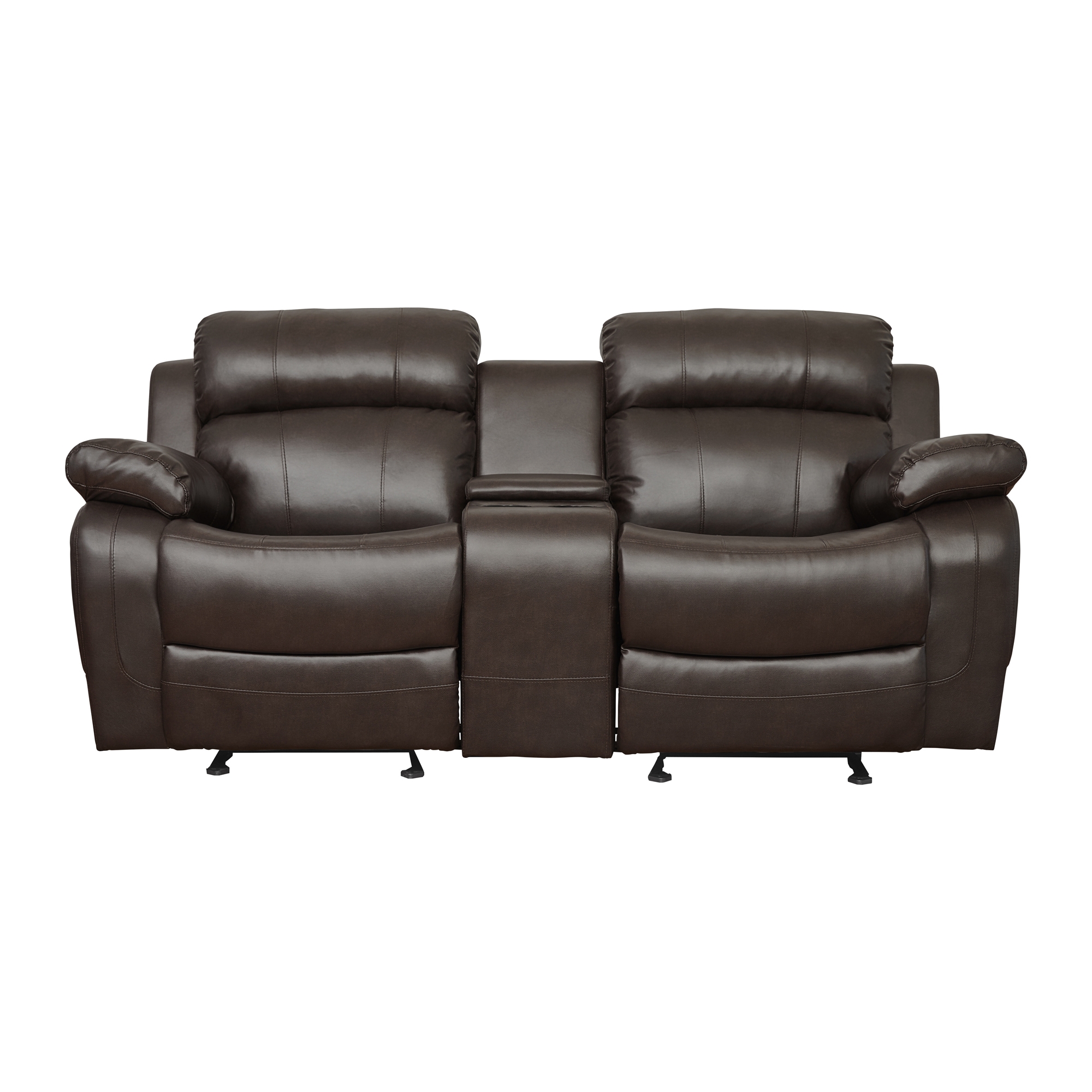 Marille Leatherette Double Glider Reclining Loveseat