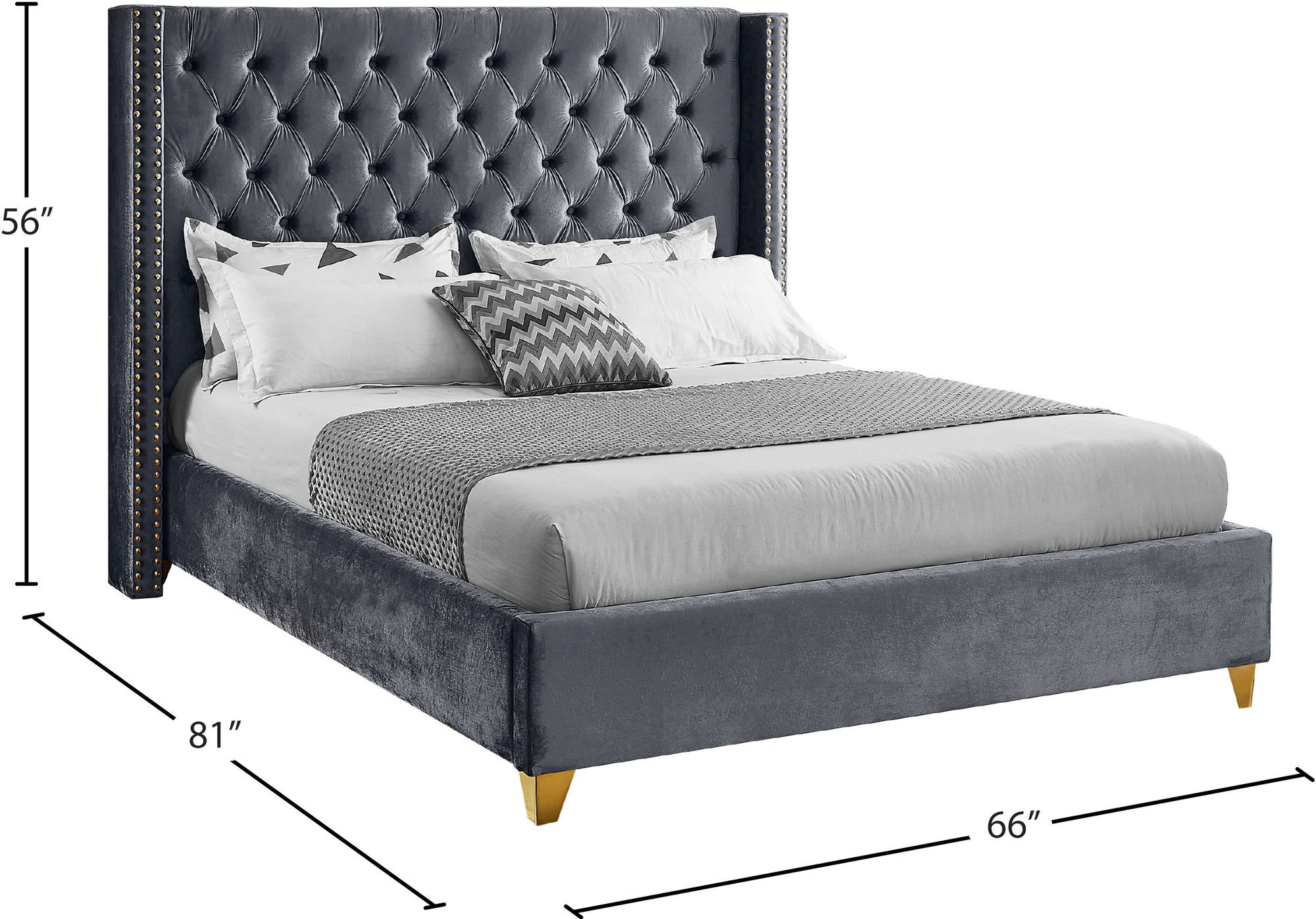 Barolo Velvet Full Size Bed