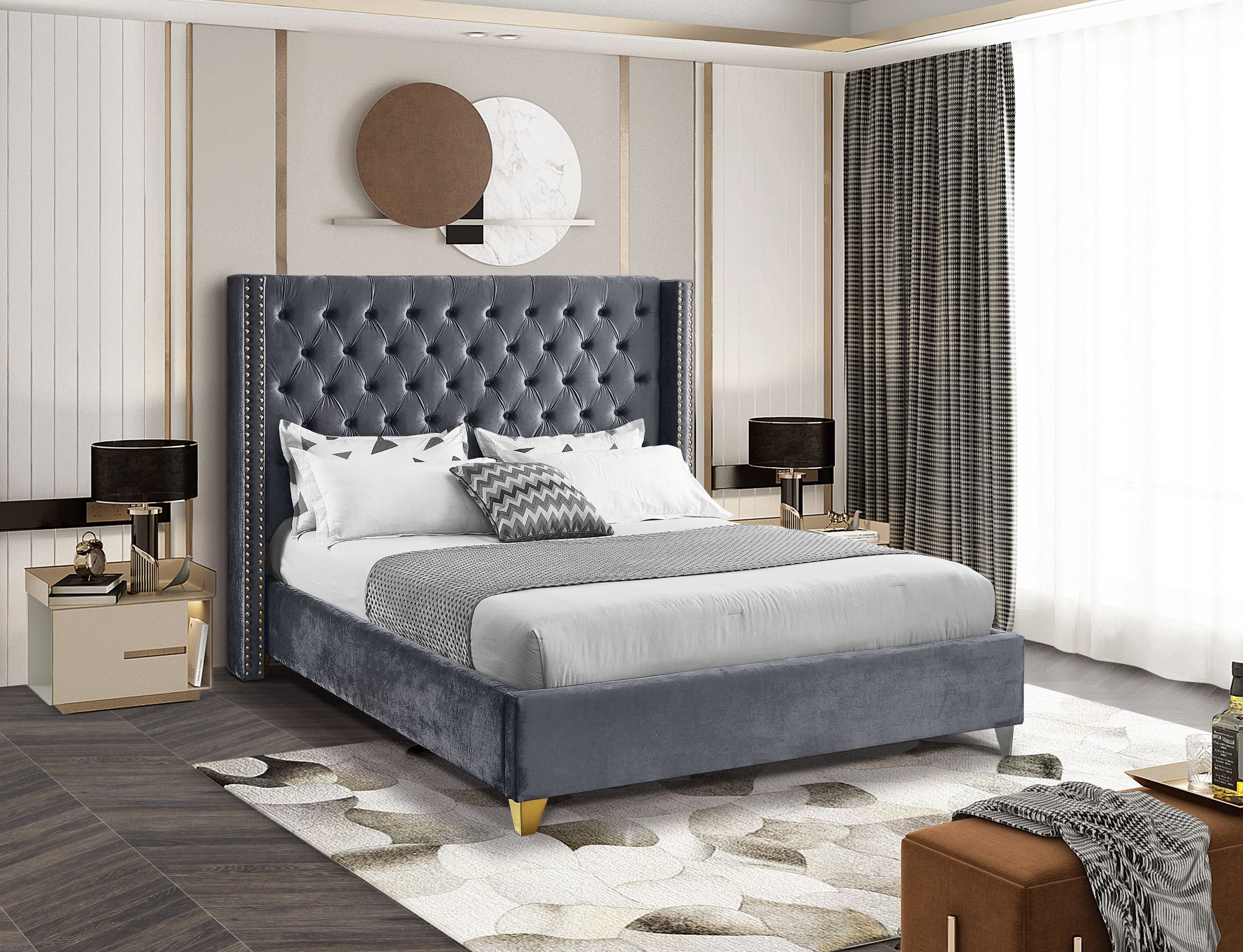 Barolo Velvet King Size Bed
