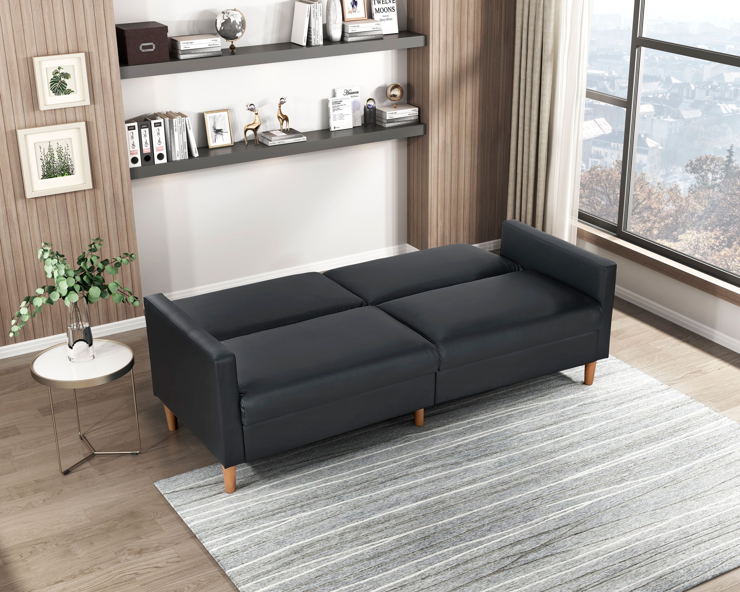 Carlton Faux Leather Convertible Sofa Bed