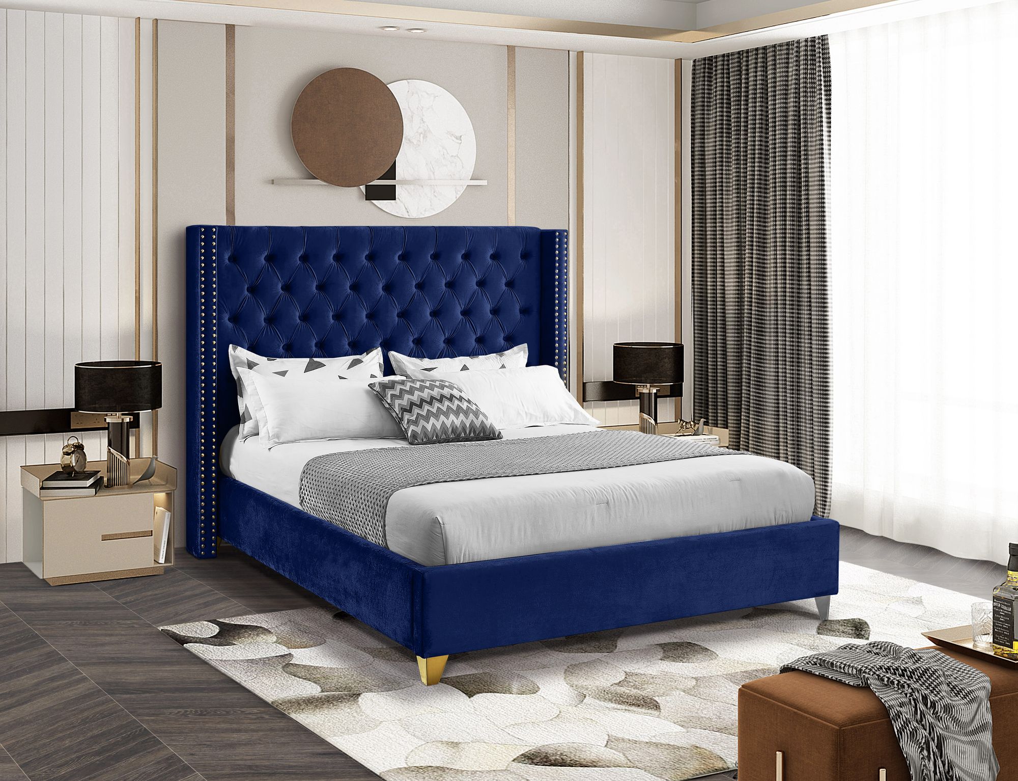 Barolo Velvet Full Size Bed