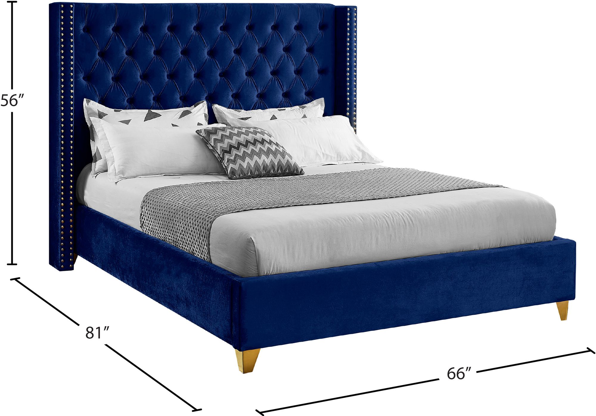 Barolo Velvet Full Size Bed