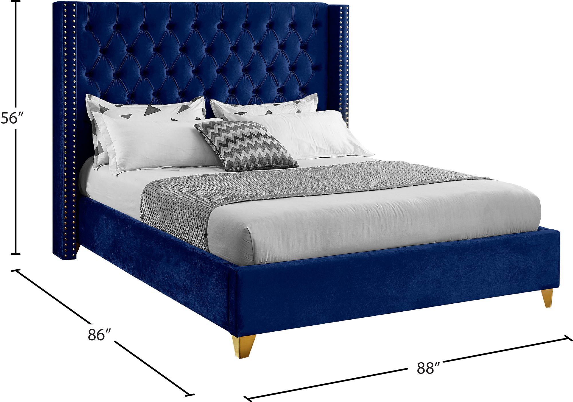 Barolo Velvet King Size Bed