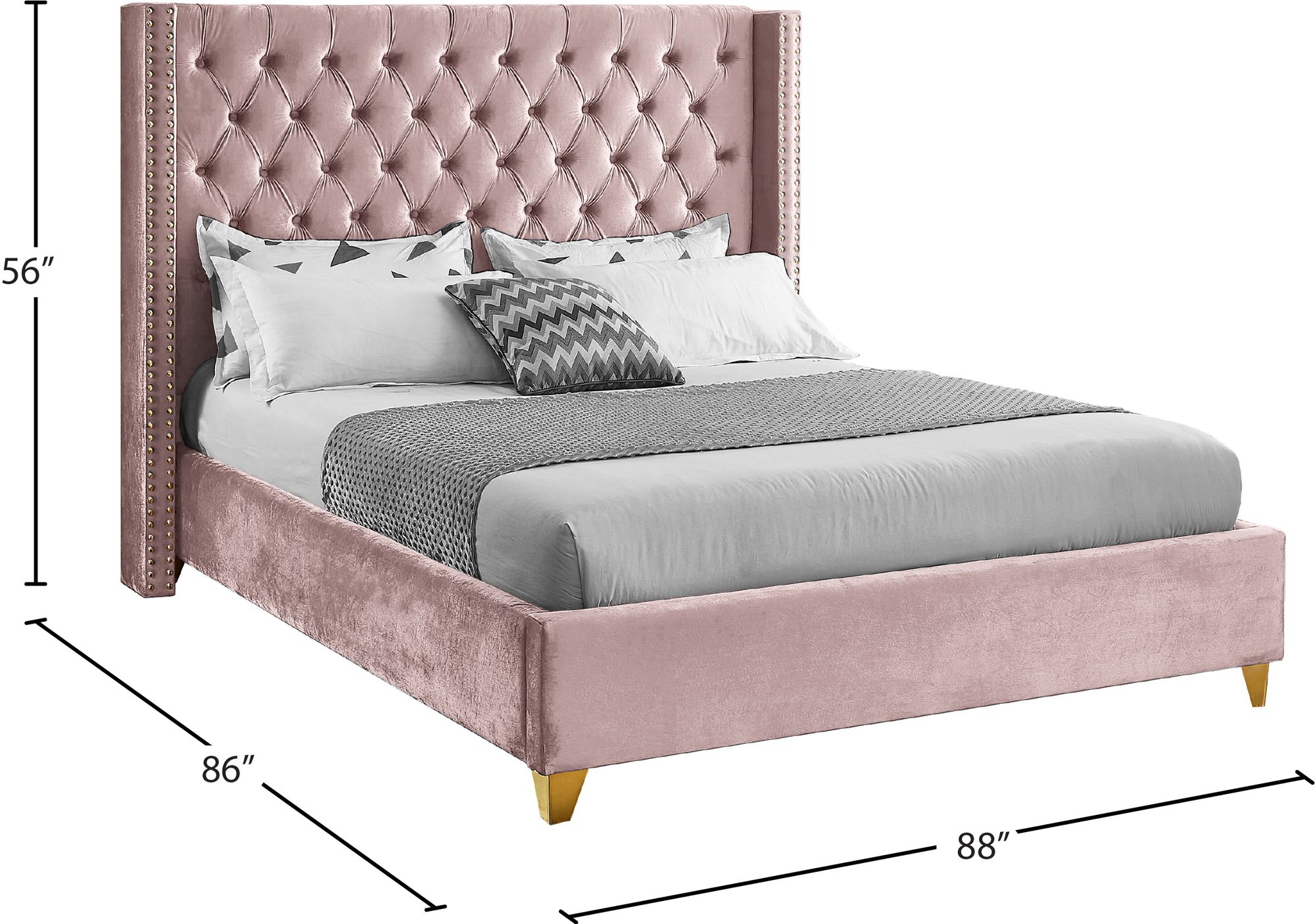 Barolo Velvet King Size Bed