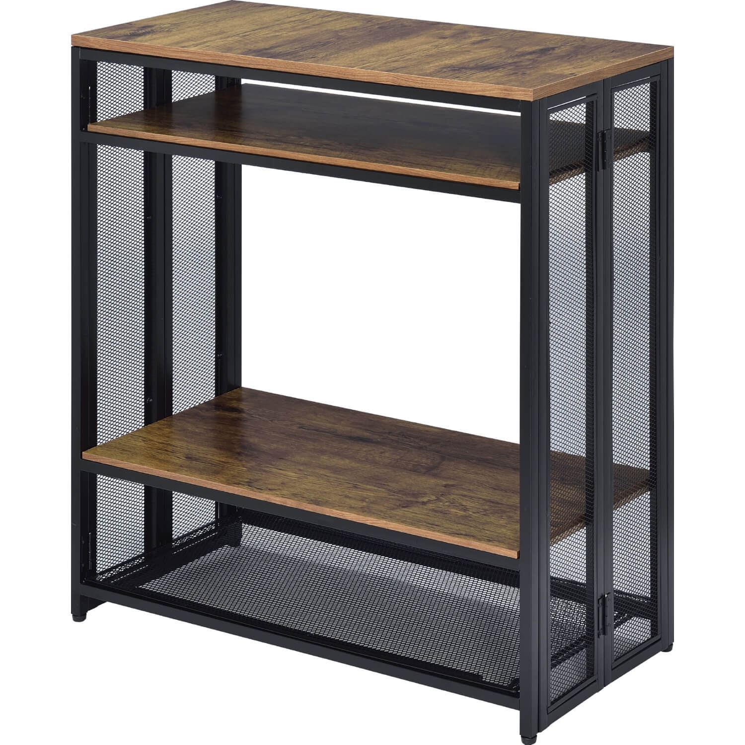 Winam Wood/Metal Rectangular Coffee Table Set