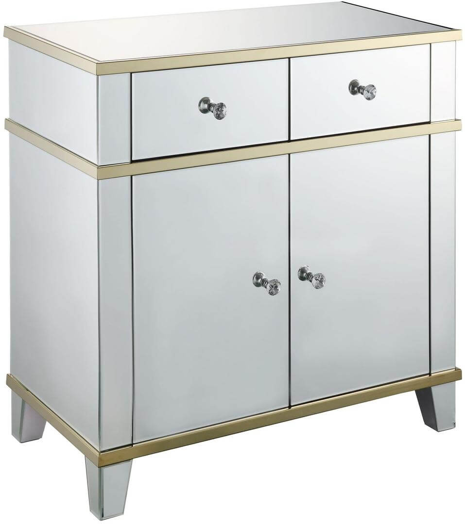 Osma 97432 Mirrored/Gold Cabinet/Console Table