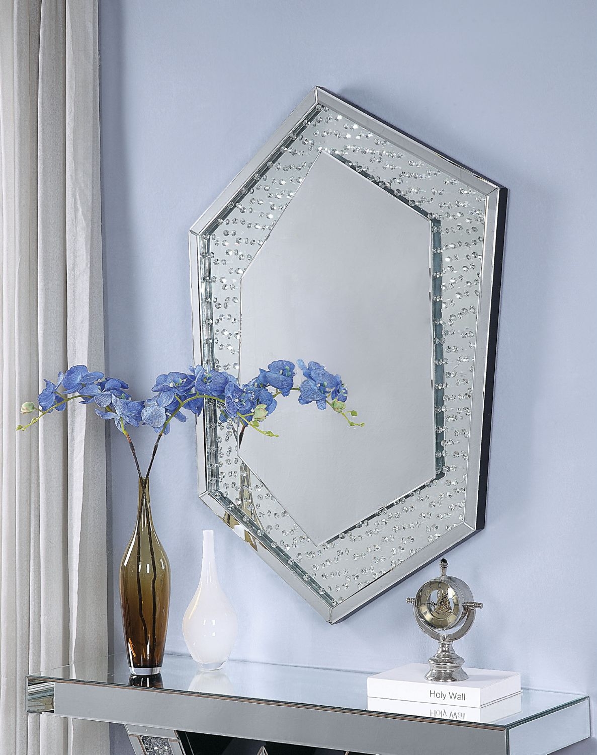 Nysa 97570 Mirrored/Faux Crystals Wall Mirror