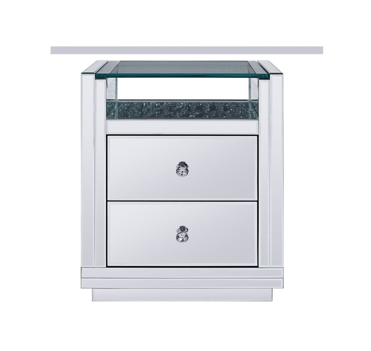 Nysa 97575 Mirrored/Faux Crystals Accent Table
