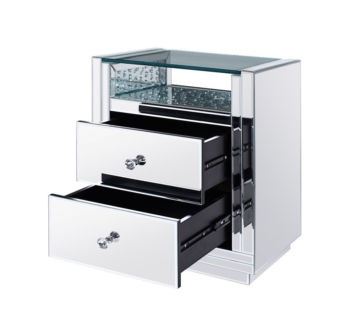Nysa 97575 Mirrored/Faux Crystals Accent Table