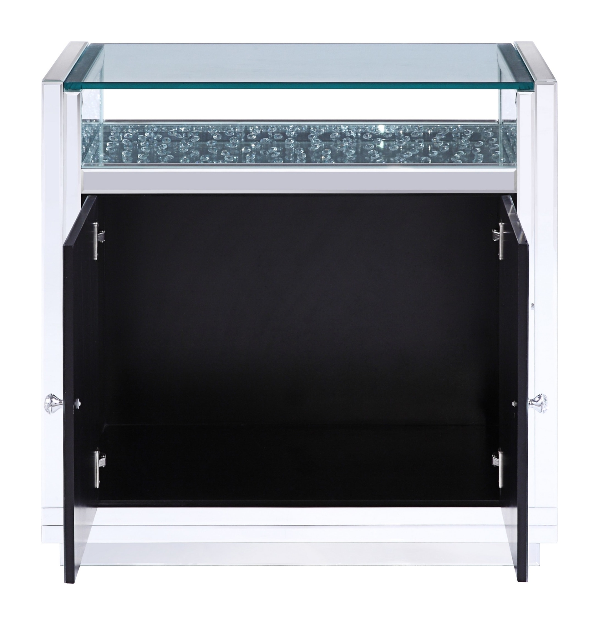 Nysa 97577 Mirrored/Faux Crystals Cabinet/Console Table