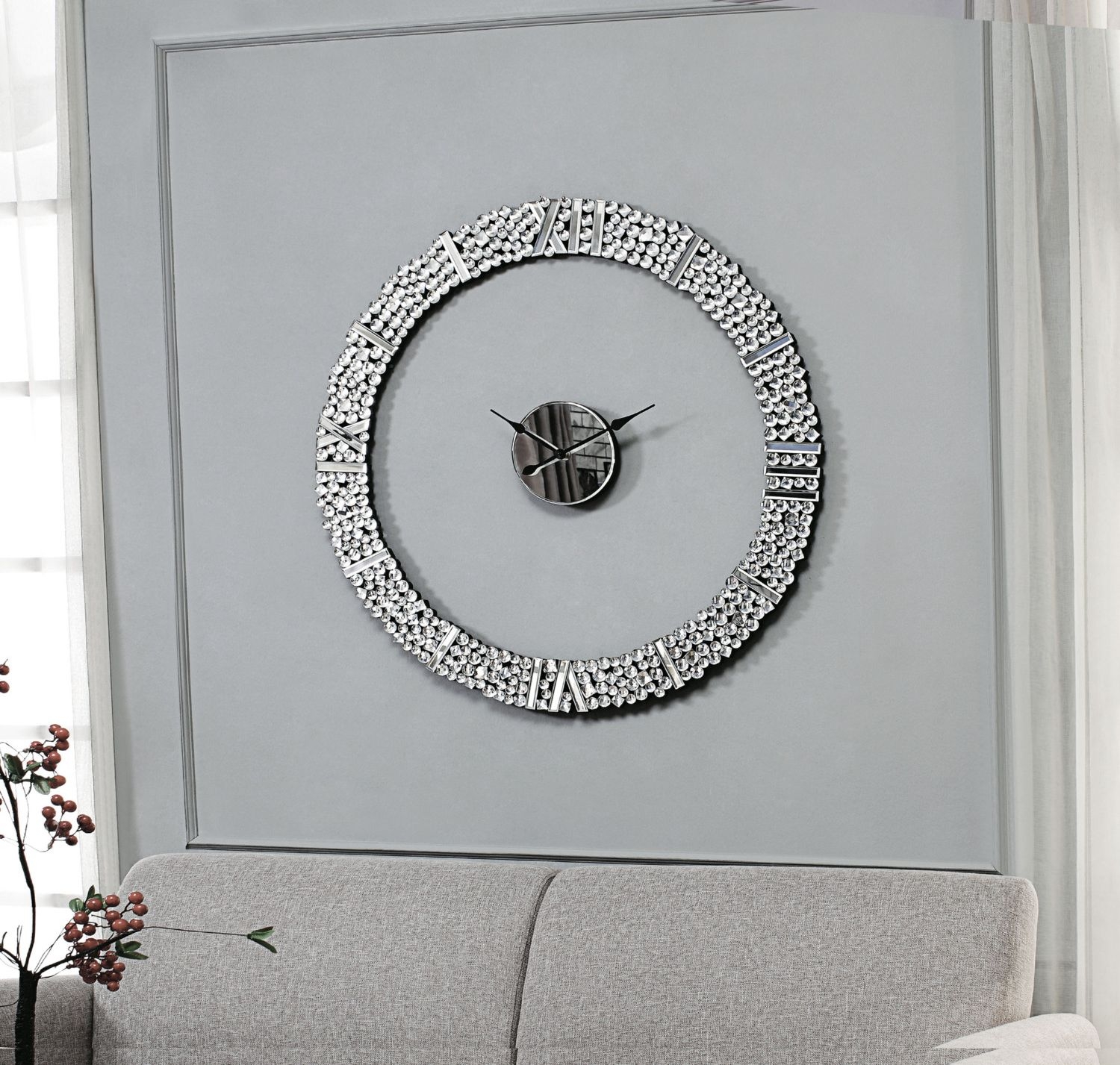 Kachina 97611 Mirrored/Faux Crystals Wall Clock