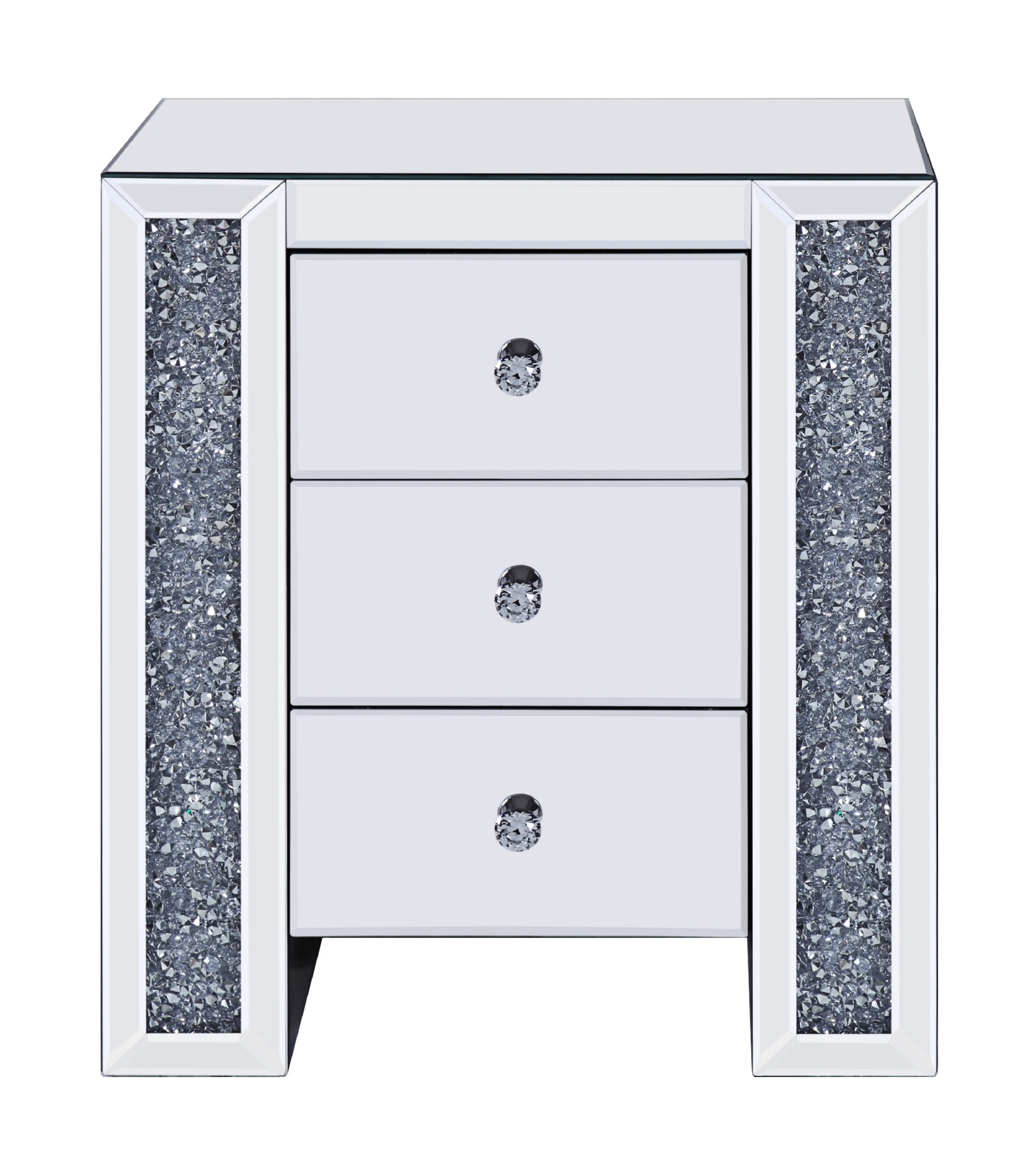 Noralie 97640 Mirrored/Faux Diamonds Accent Table/Nightstand