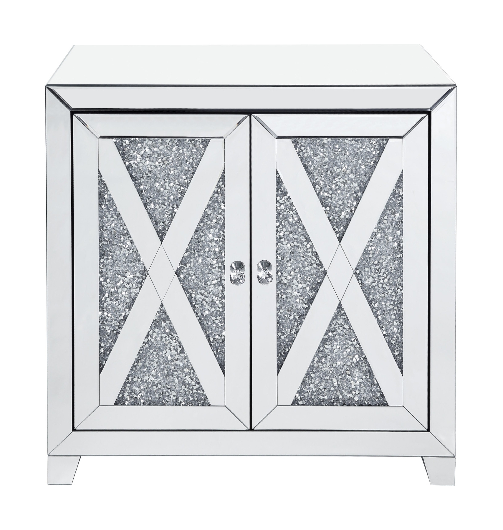Noralie 97646 Mirrored/Faux Diamonds Console Table