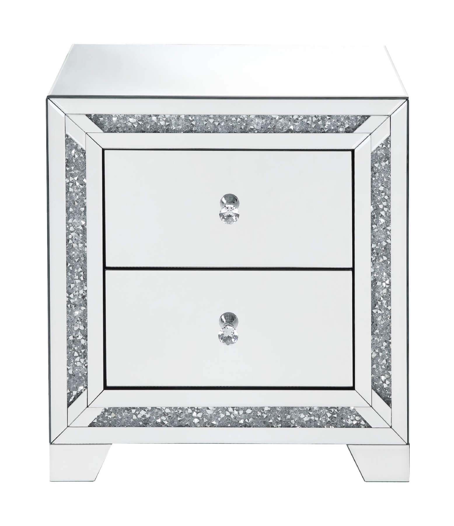 Noralie 97647 Mirrored/Faux Diamonds Accent Table/Nightstand