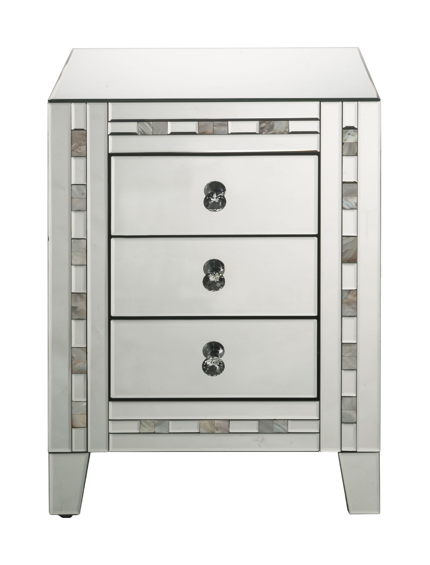 Nasa 97676 Mirrored/Pearl Accent Table/Nightstand