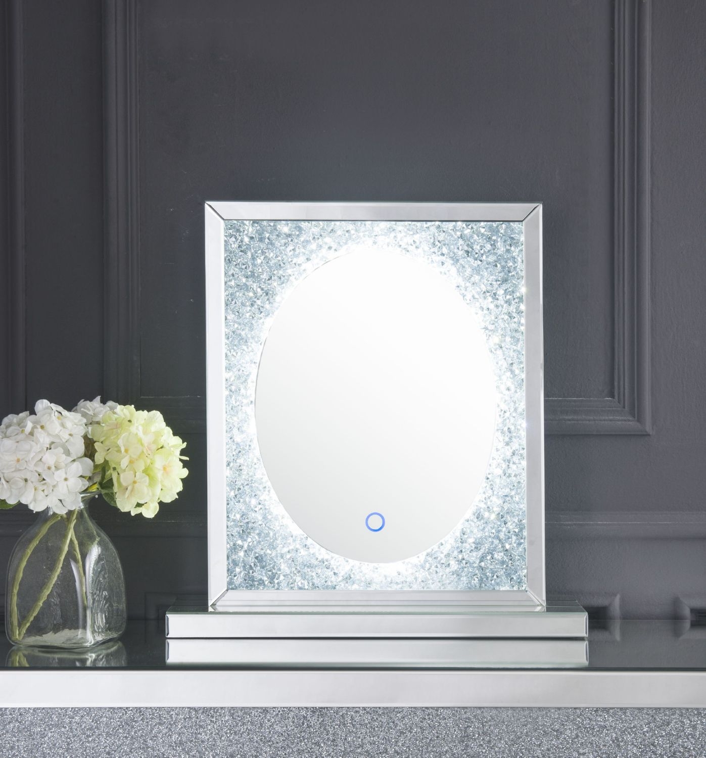 Noralie 97707 Mirrored/Faux Diamonds Mirror