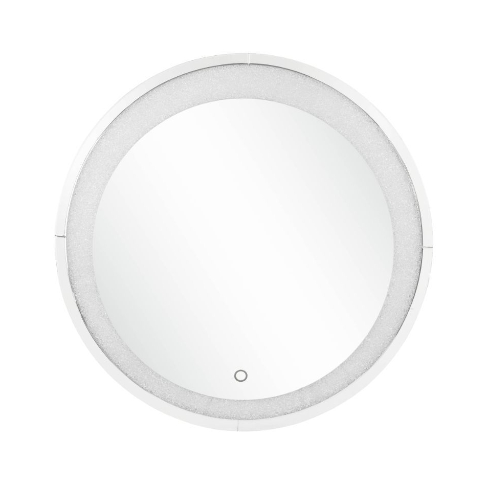 Noralie 97709 Mirrored/Faux Diamonds Wall Mirror w/LED Light