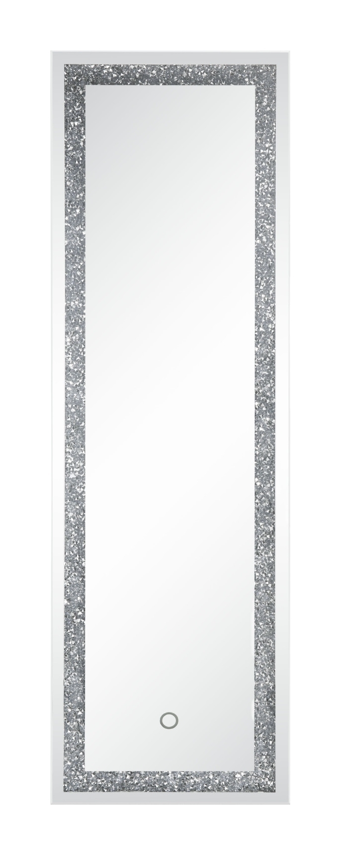 Noralie 97713 Mirrored/Faux Diamonds Accent Floor Mirror w/LED Light