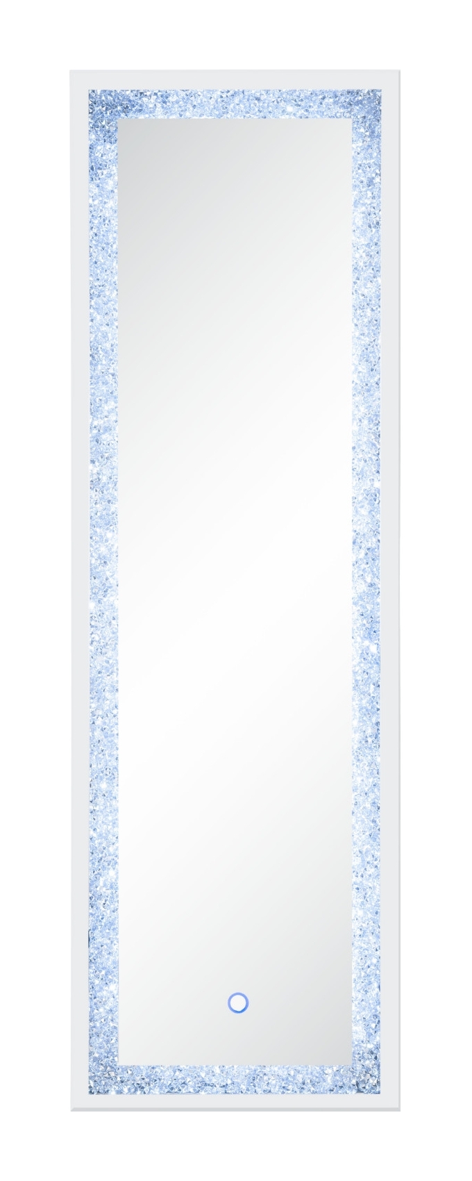 Noralie 97713 Mirrored/Faux Diamonds Accent Floor Mirror w/LED Light