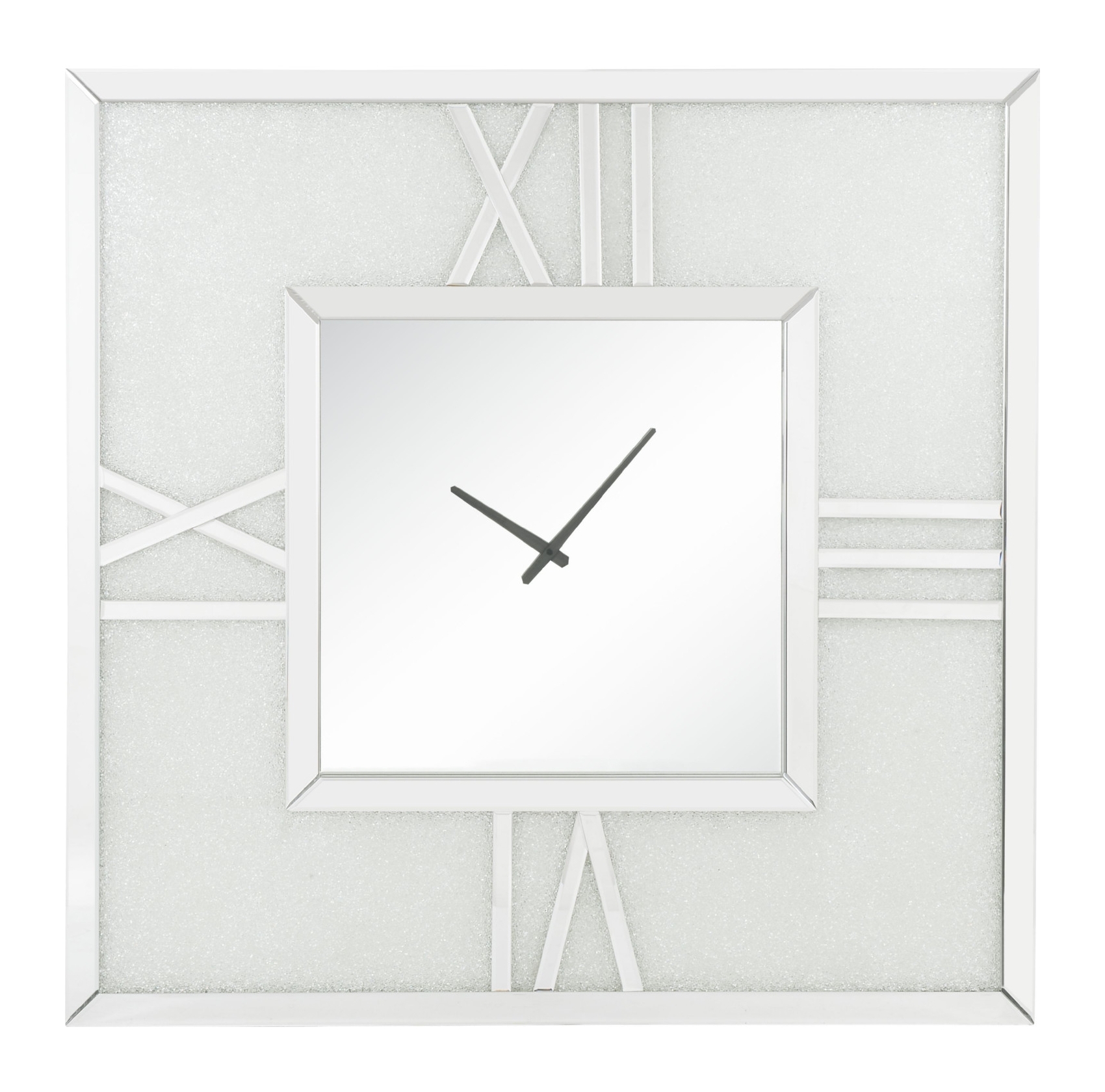 Noralie 97730 Mirrored/Faux Diamonds Wall Clock w/LED