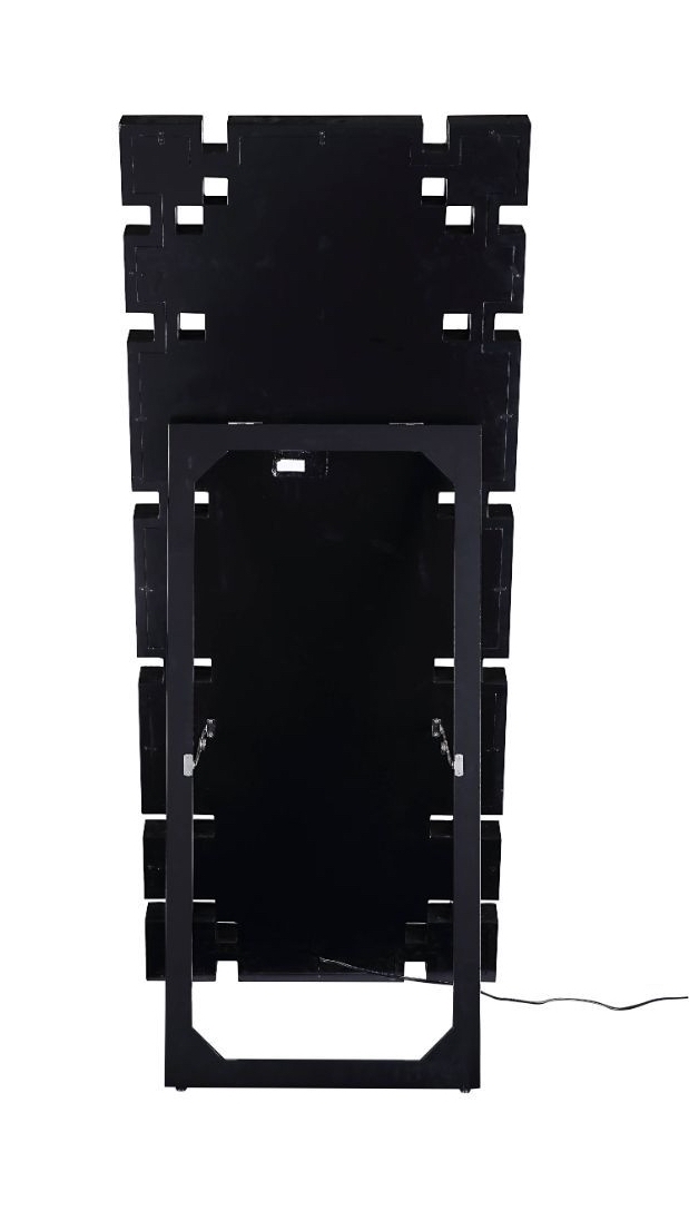 Noralie 97756 Mirrored/Faux Diamonds Accent Floor Mirror