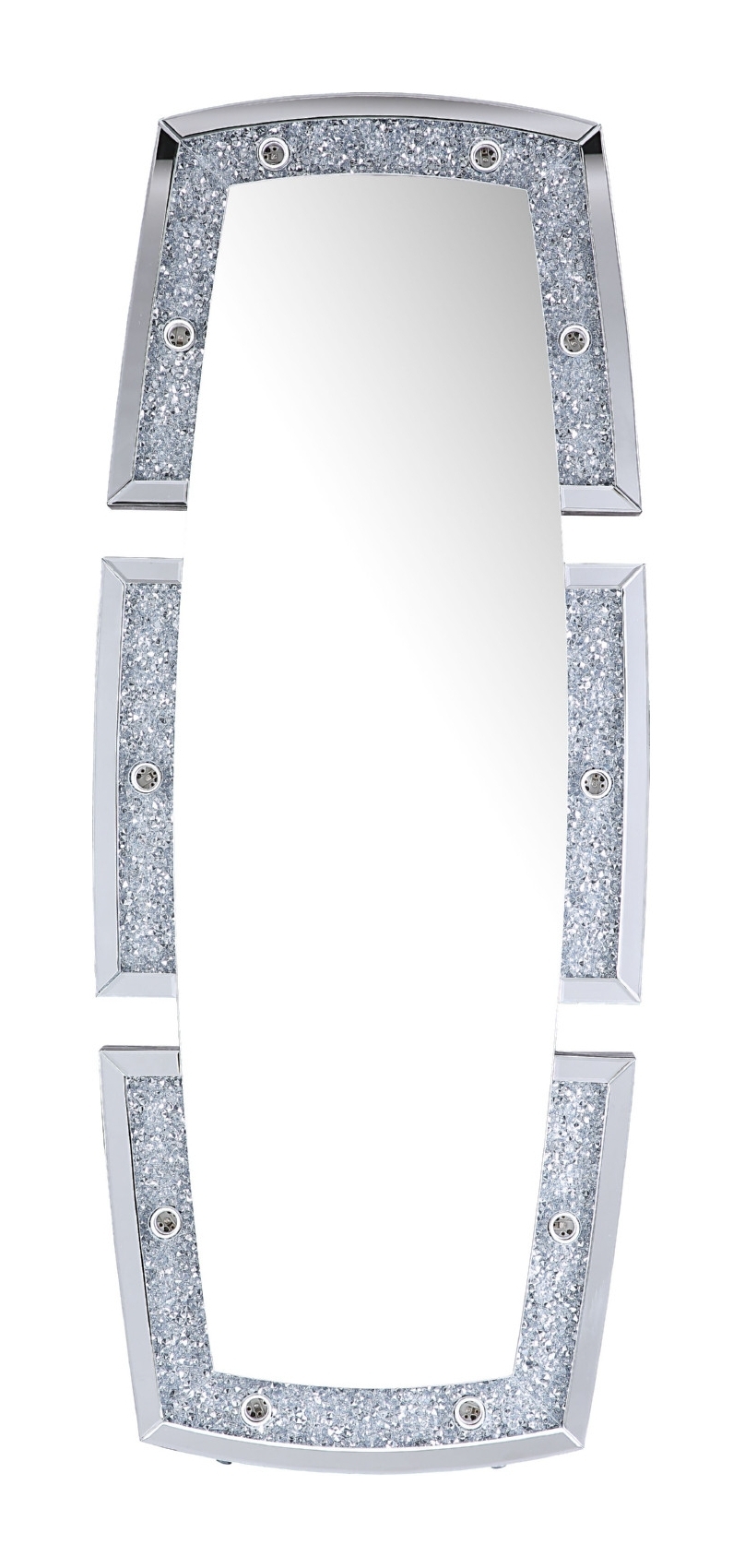 Noralie 97759 Mirrored/Faux Diamonds Accent Floor Mirror