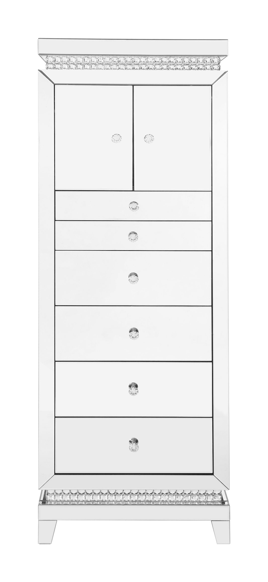 Lotus 97807 Mirrored/Faux Crystals Jewelry Armoire