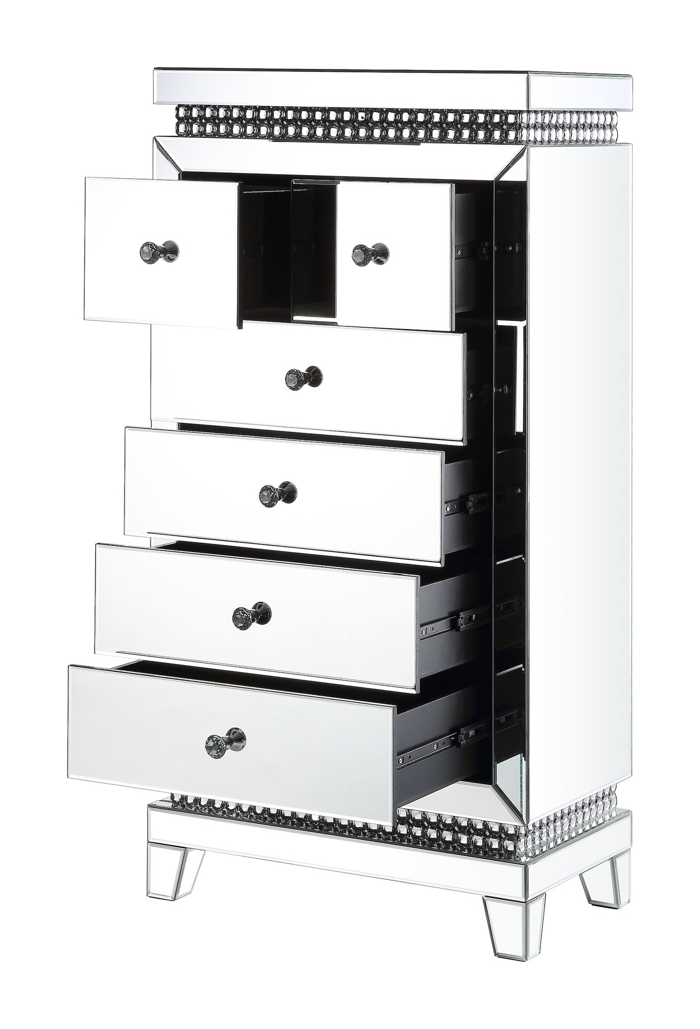 Lotus 97809 Mirrored/Faux Crystals Cabinet/Chest
