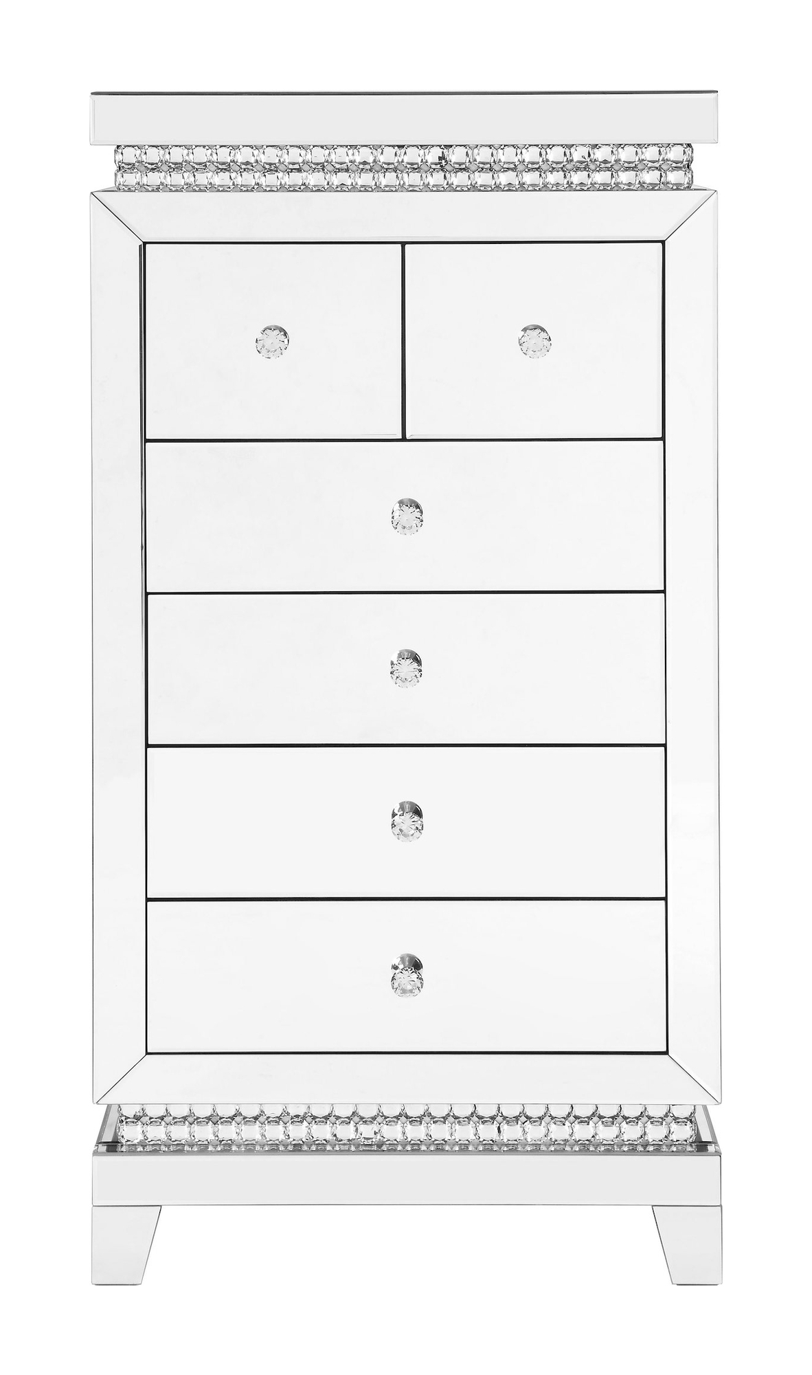 Lotus 97809 Mirrored/Faux Crystals Cabinet/Chest