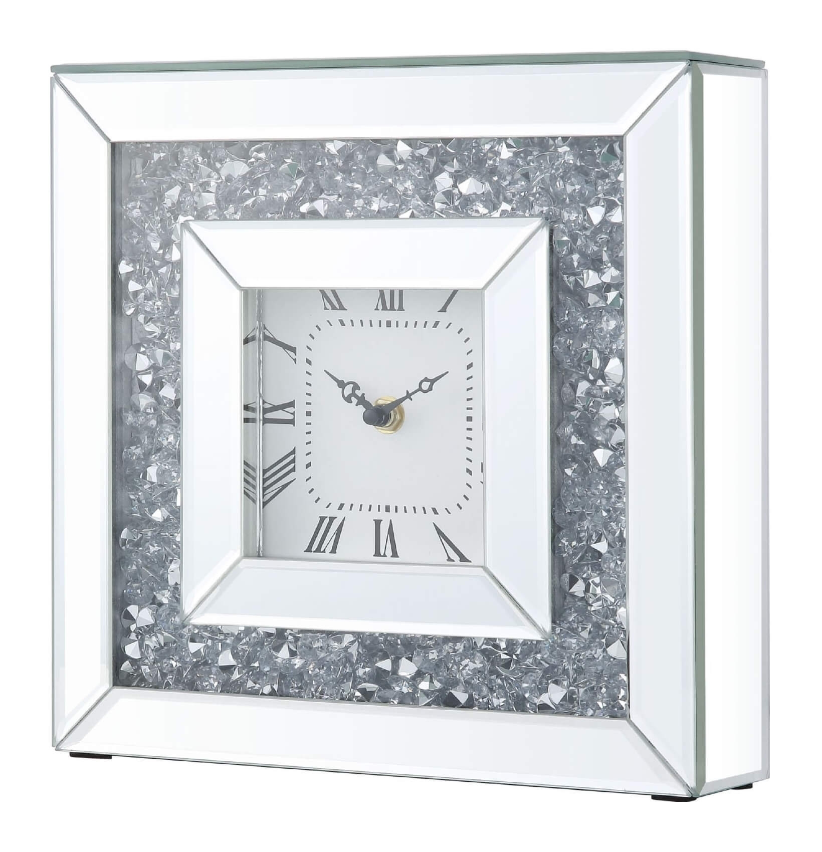 Noralie 97817 Mirrored/Faux Diamonds Accent Clock