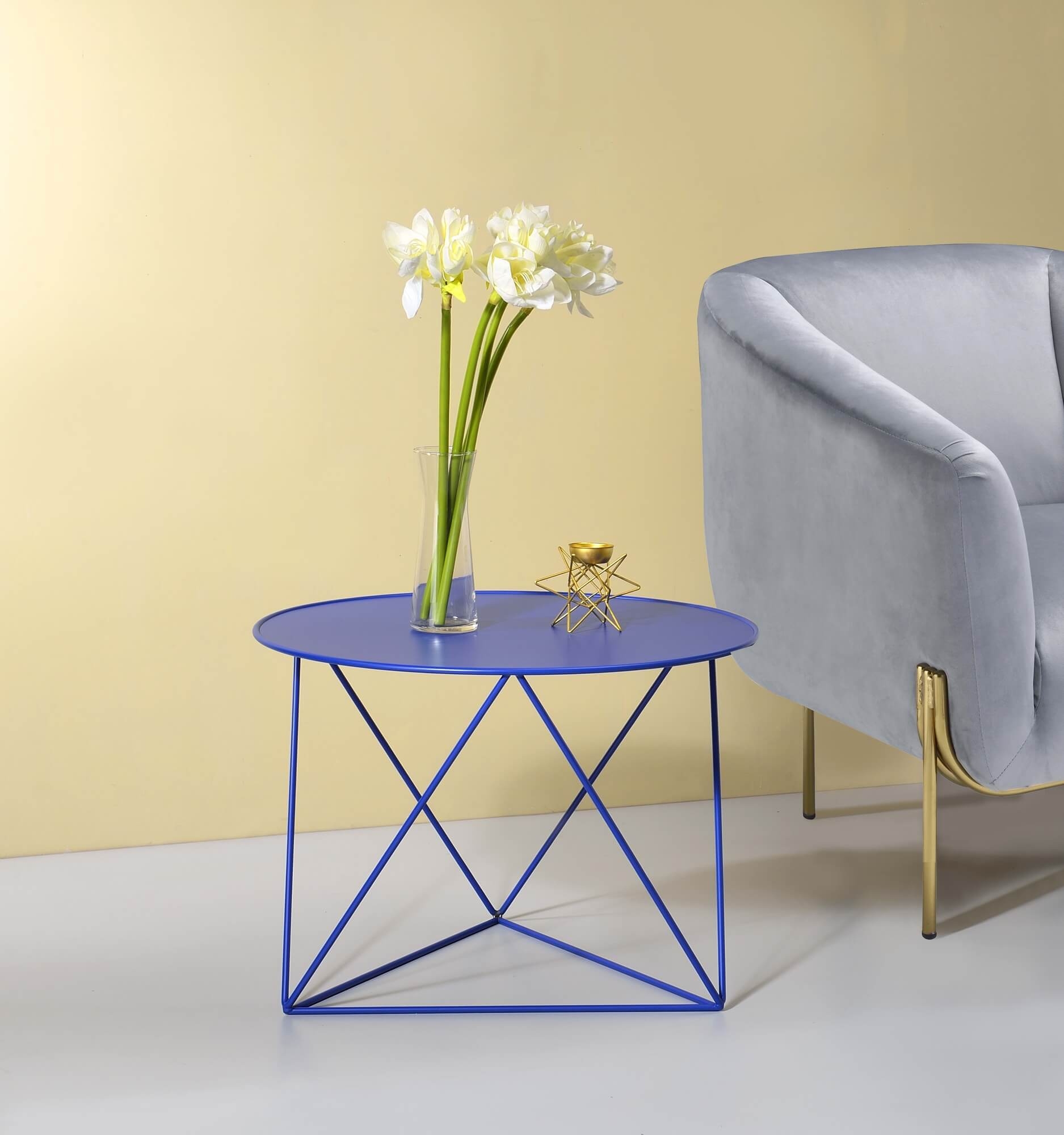 Epidia Metal Round Accent Table