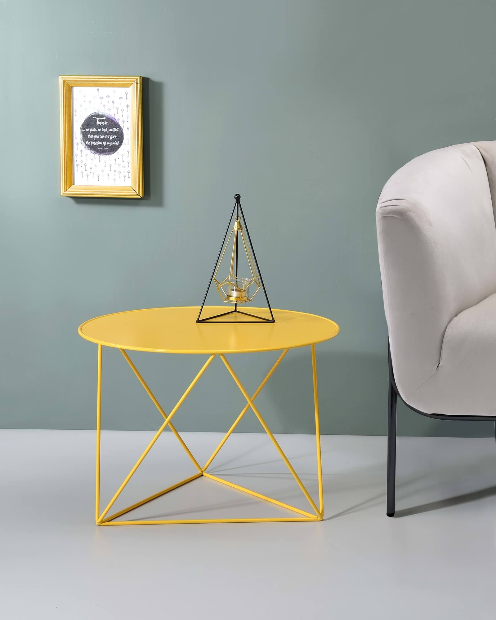 Epidia Metal Round Accent Table