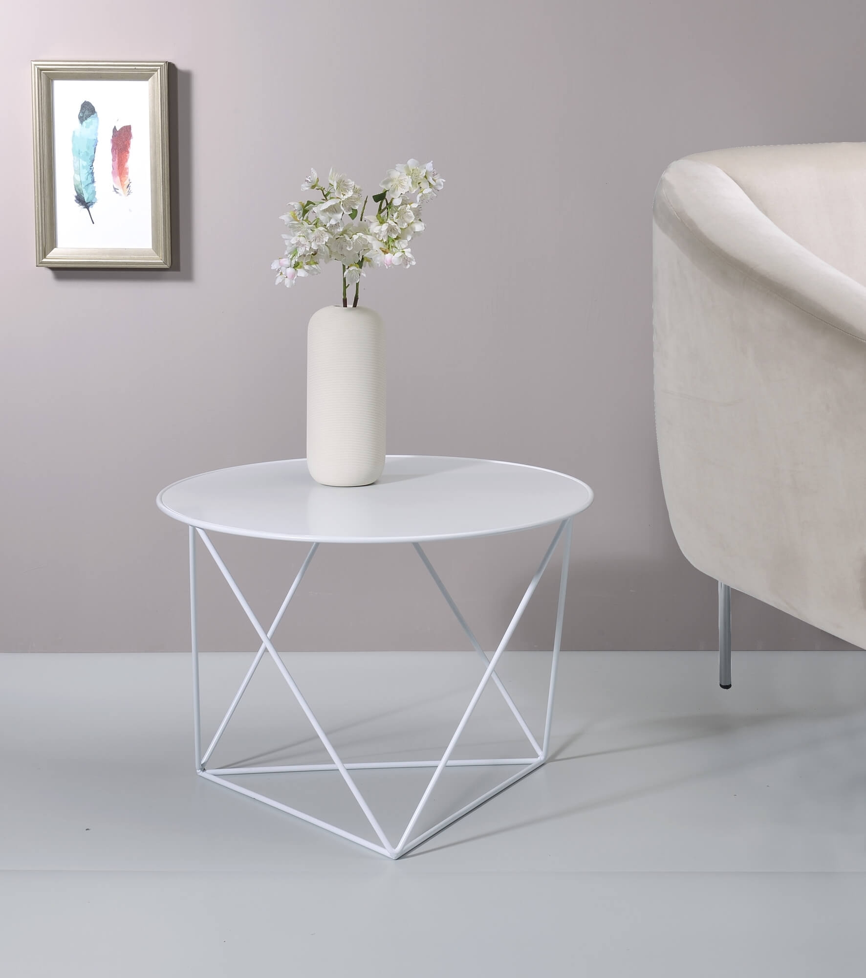 Epidia Metal Round Accent Table