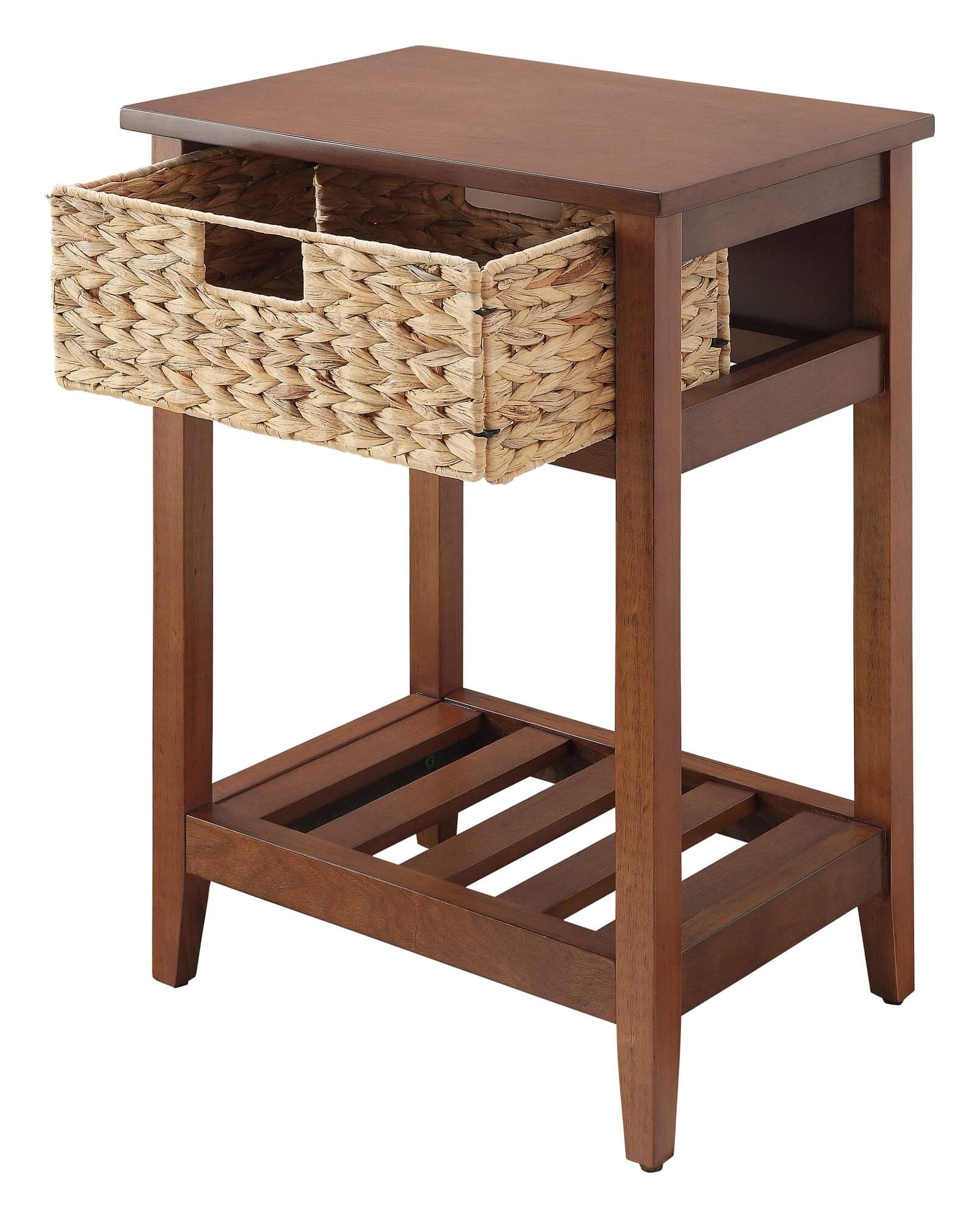 Chinu Wood/Ratten Accent Table/Nightstand