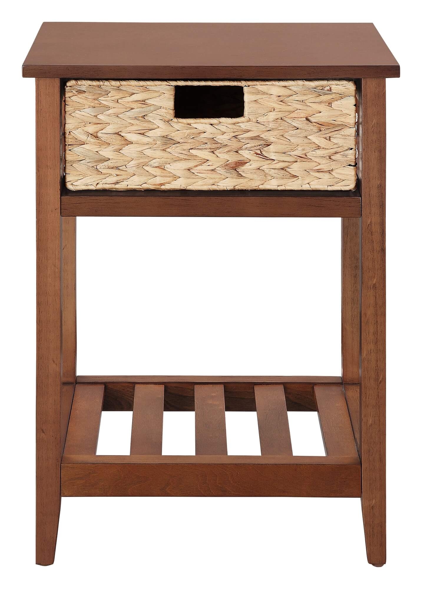 Chinu Wood/Ratten Accent Table/Nightstand