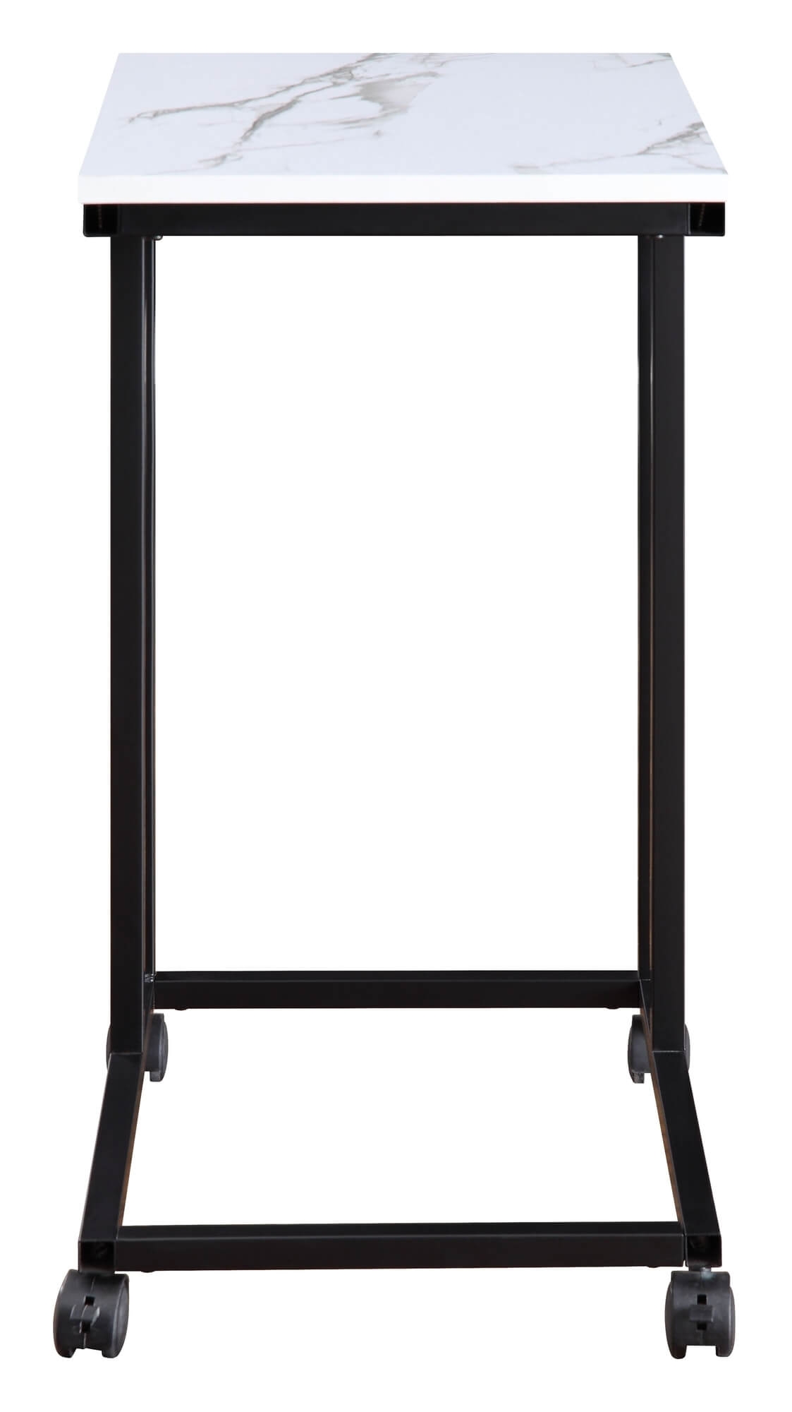 Taurus Wood Veneer/Metal Mobile Accent Table w/ Caster Wheels