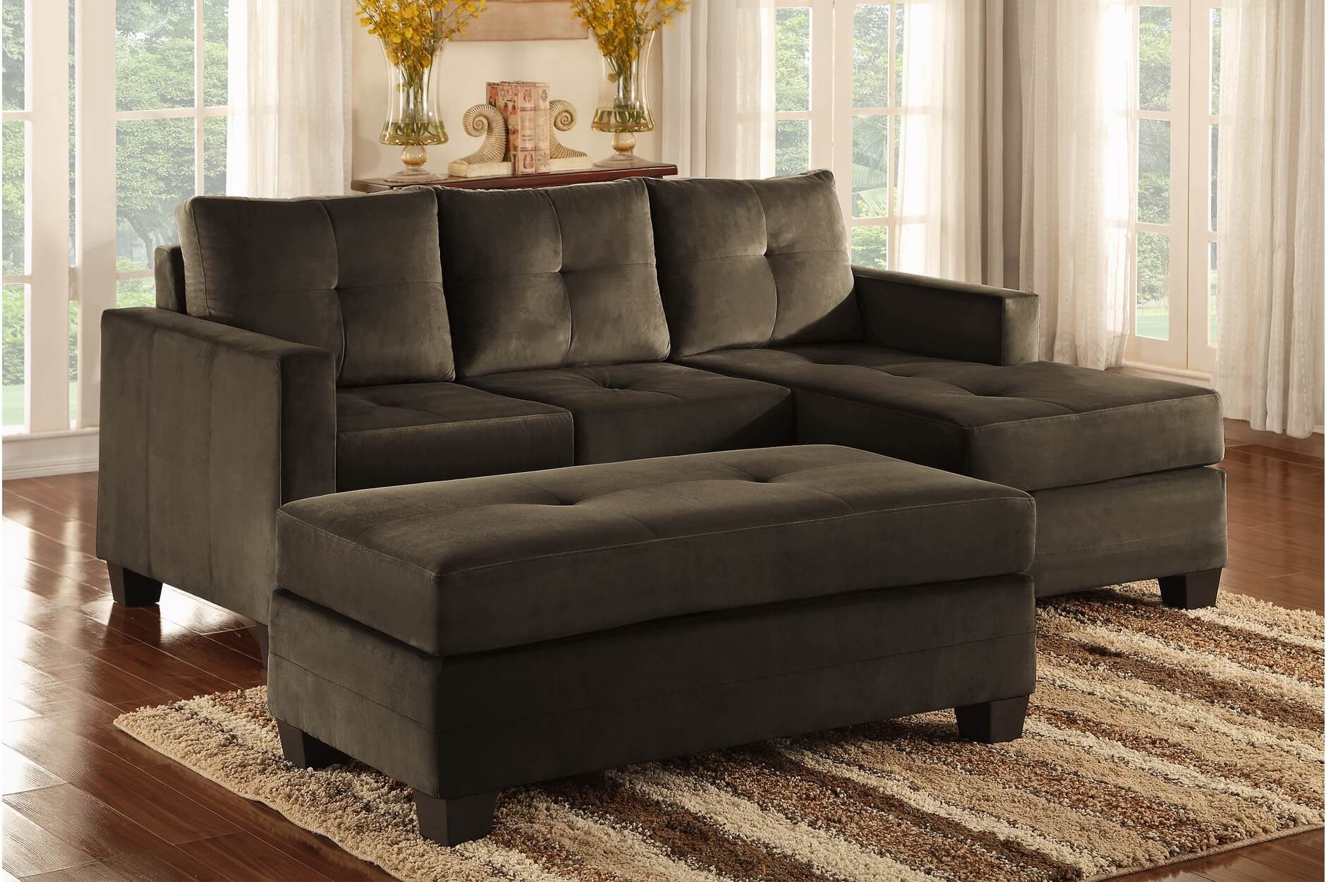 Phelps Microfiber Reversible Sectional