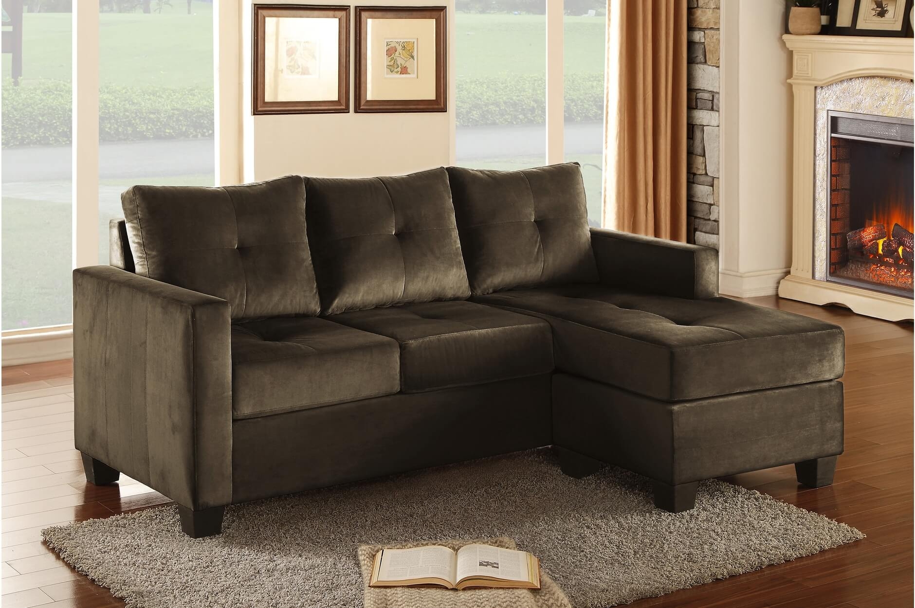 Phelps Microfiber Reversible Sectional