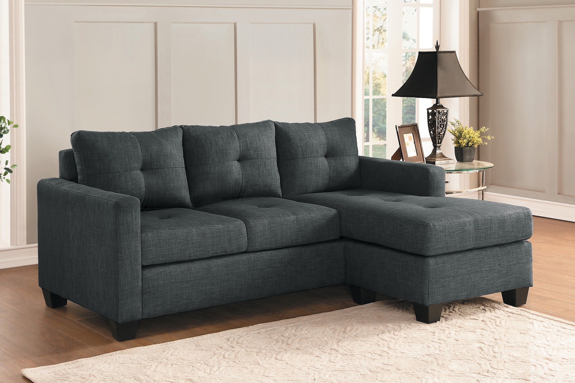 Phelps Polyester Fabric/Wood Sectional Sofa
