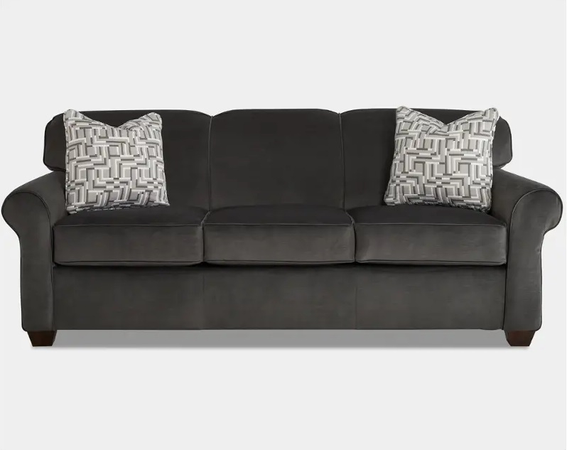 Klaussner Furniture Empire Charcoal/Morris Metal Queen Sofa