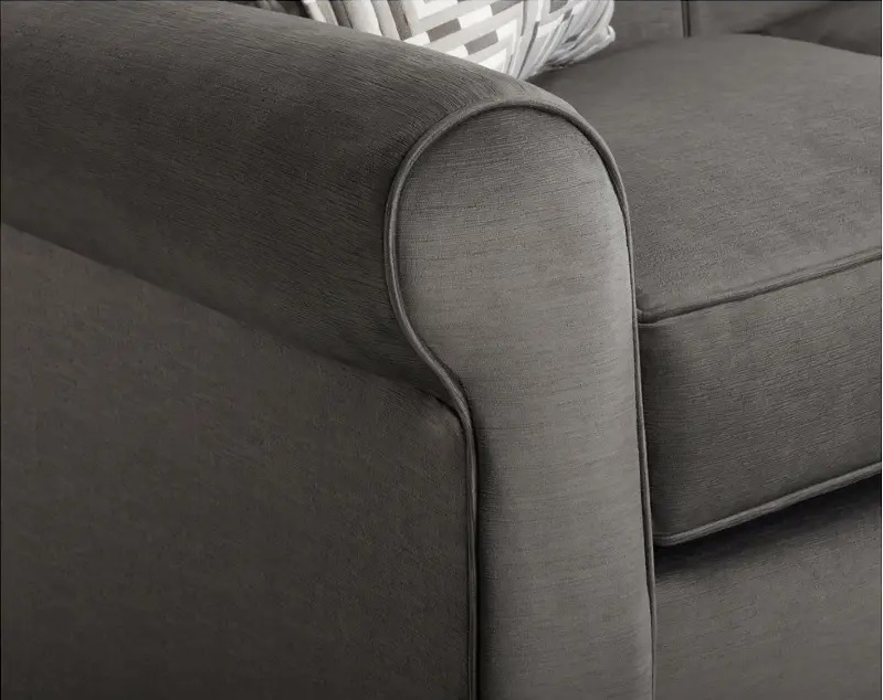 Klaussner Empire Charcoal/Morris Metal Sofa Arm