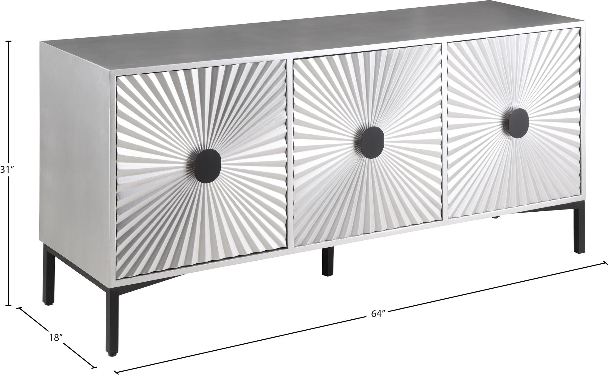 Glitz 3-Door Wood Veneer Sideboard