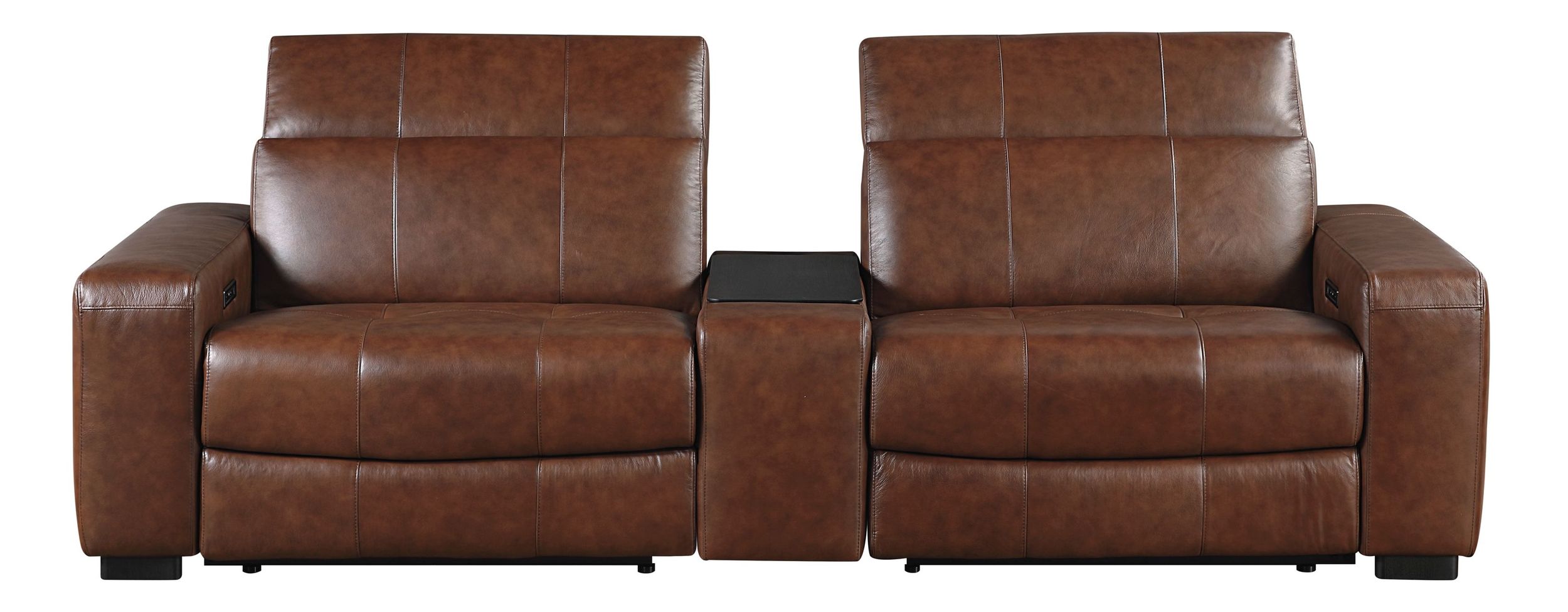 Sutton Leather Power Double Reclining Modular Living Room Set