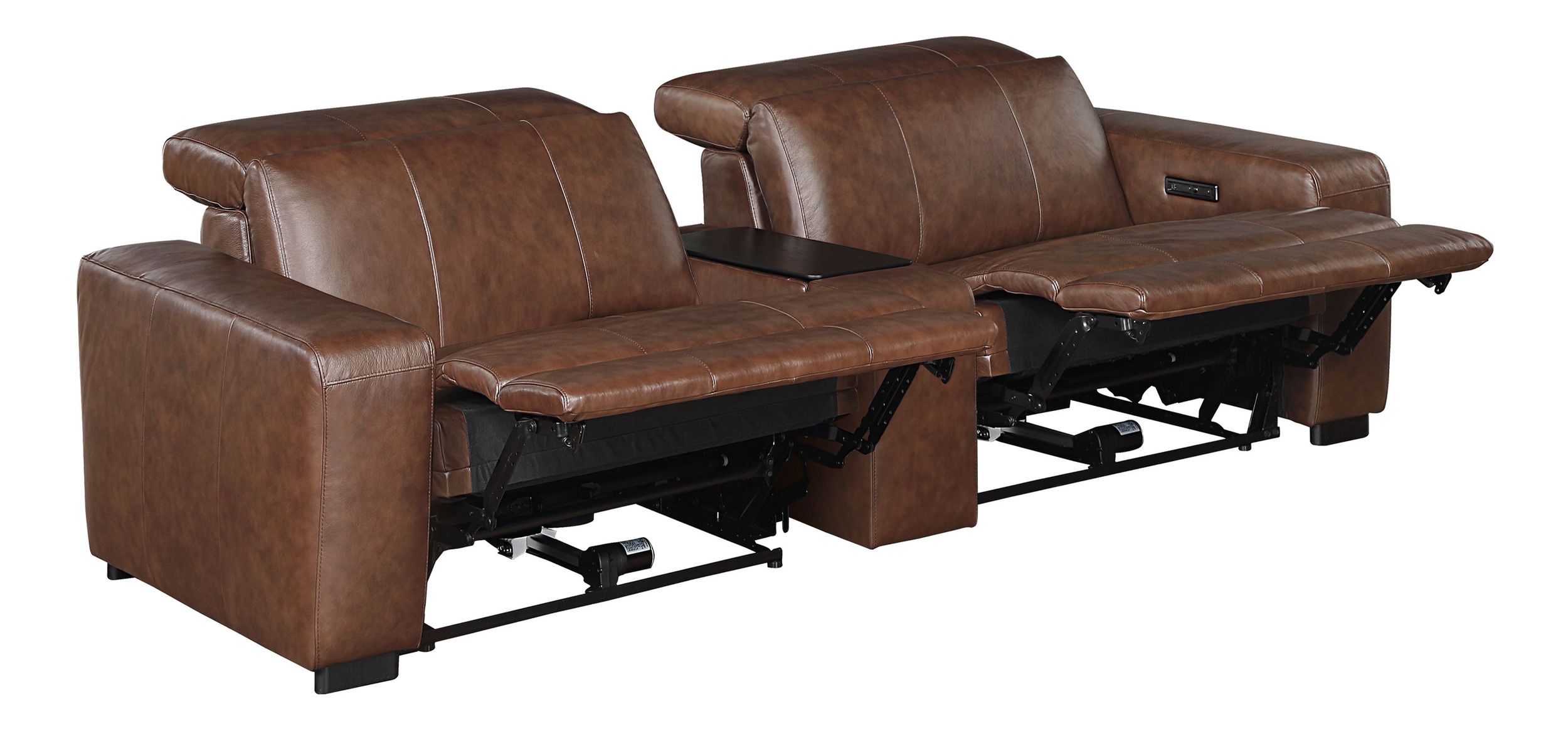 Sutton Leather Power Double Reclining Modular Living Room Set