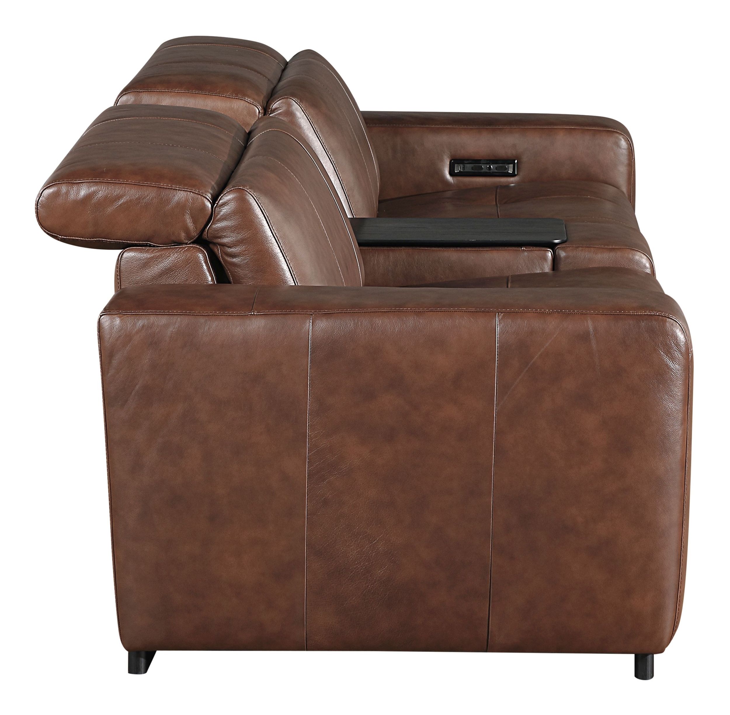 Sutton Leather Power Double Reclining Modular Living Room Set