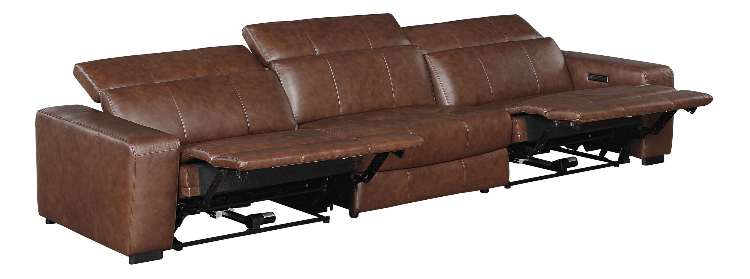 Sutton Leather Power Double Reclining Modular Living Room Set