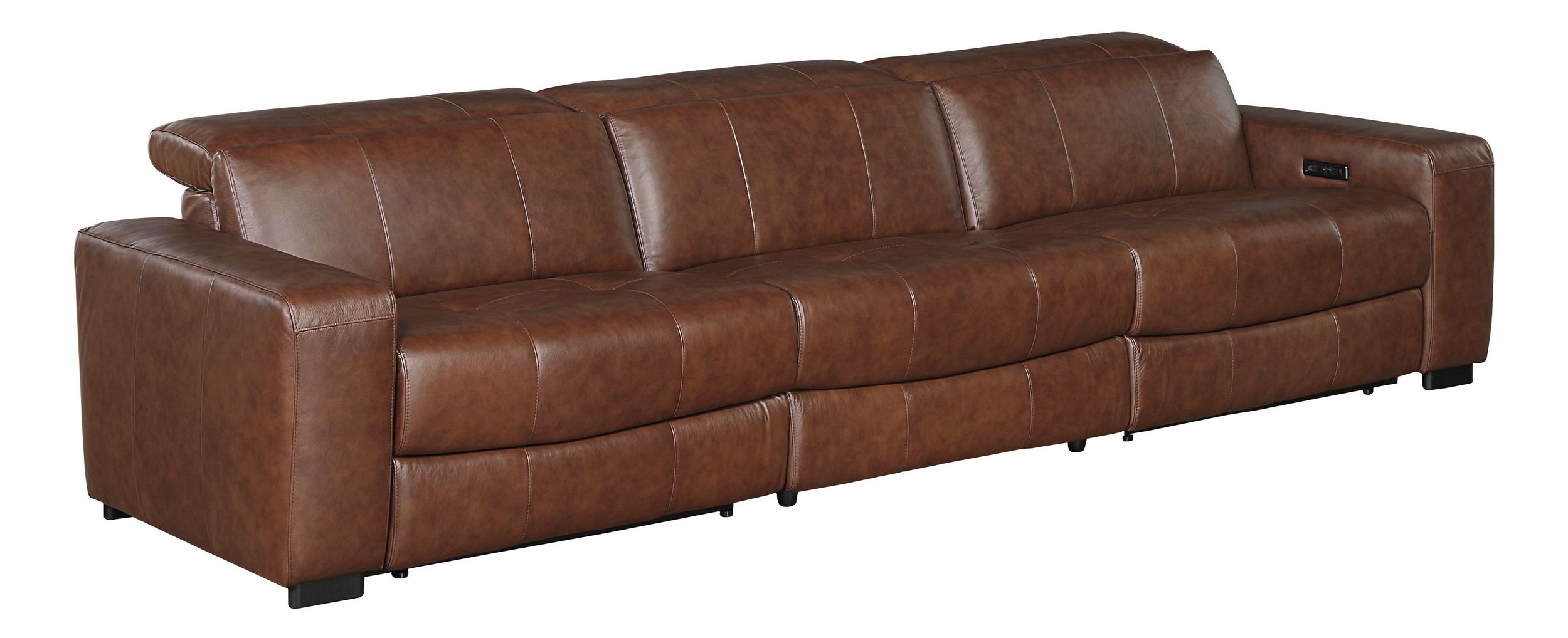 Sutton Leather Power Double Reclining Modular Living Room Set