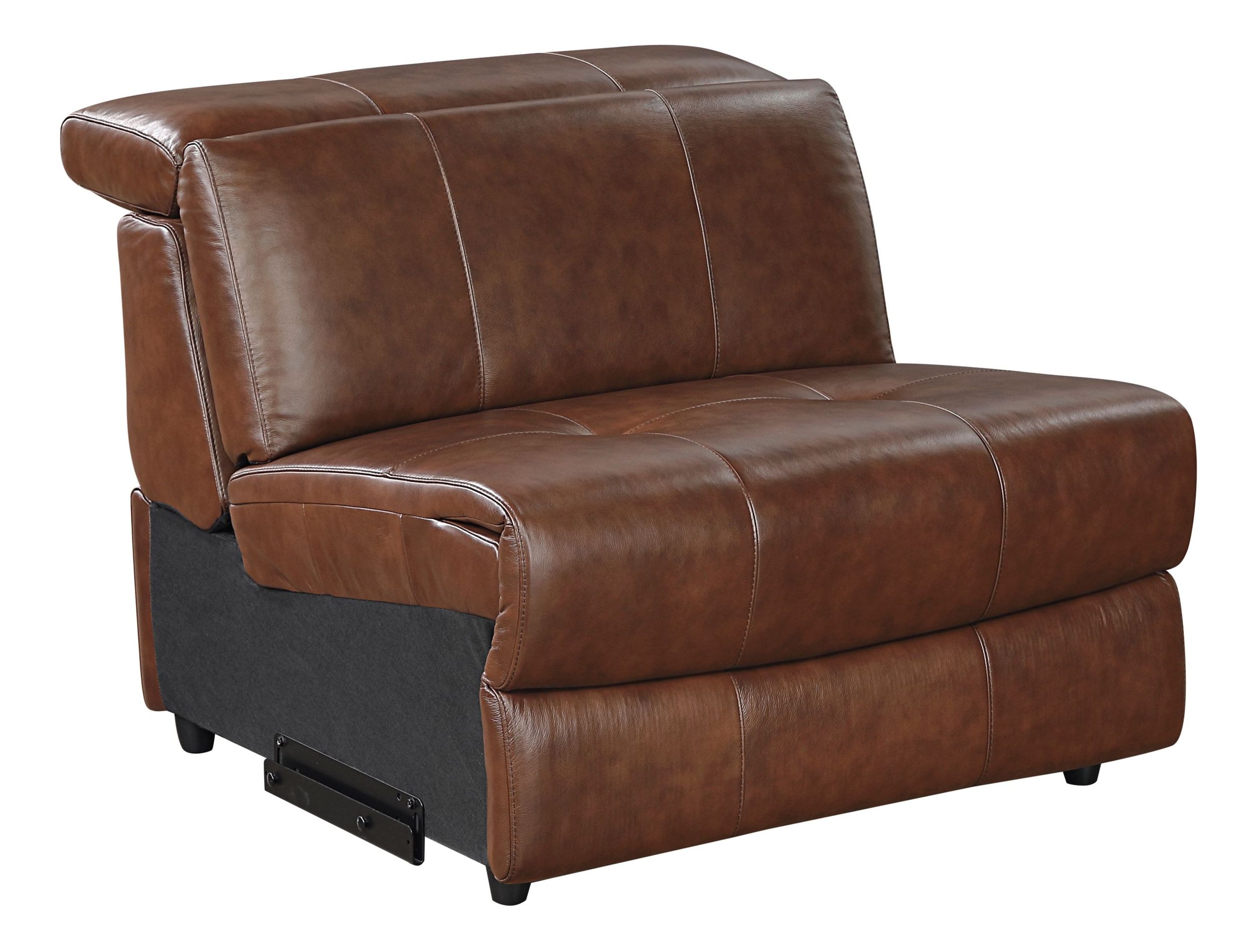 Sutton Leather Power Double Reclining Modular Loveseat with Console & Power Headrests